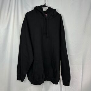 NWT Bayside Hoodie Mens 2XL Black Made in USA Streetwear Heavyweight Basic